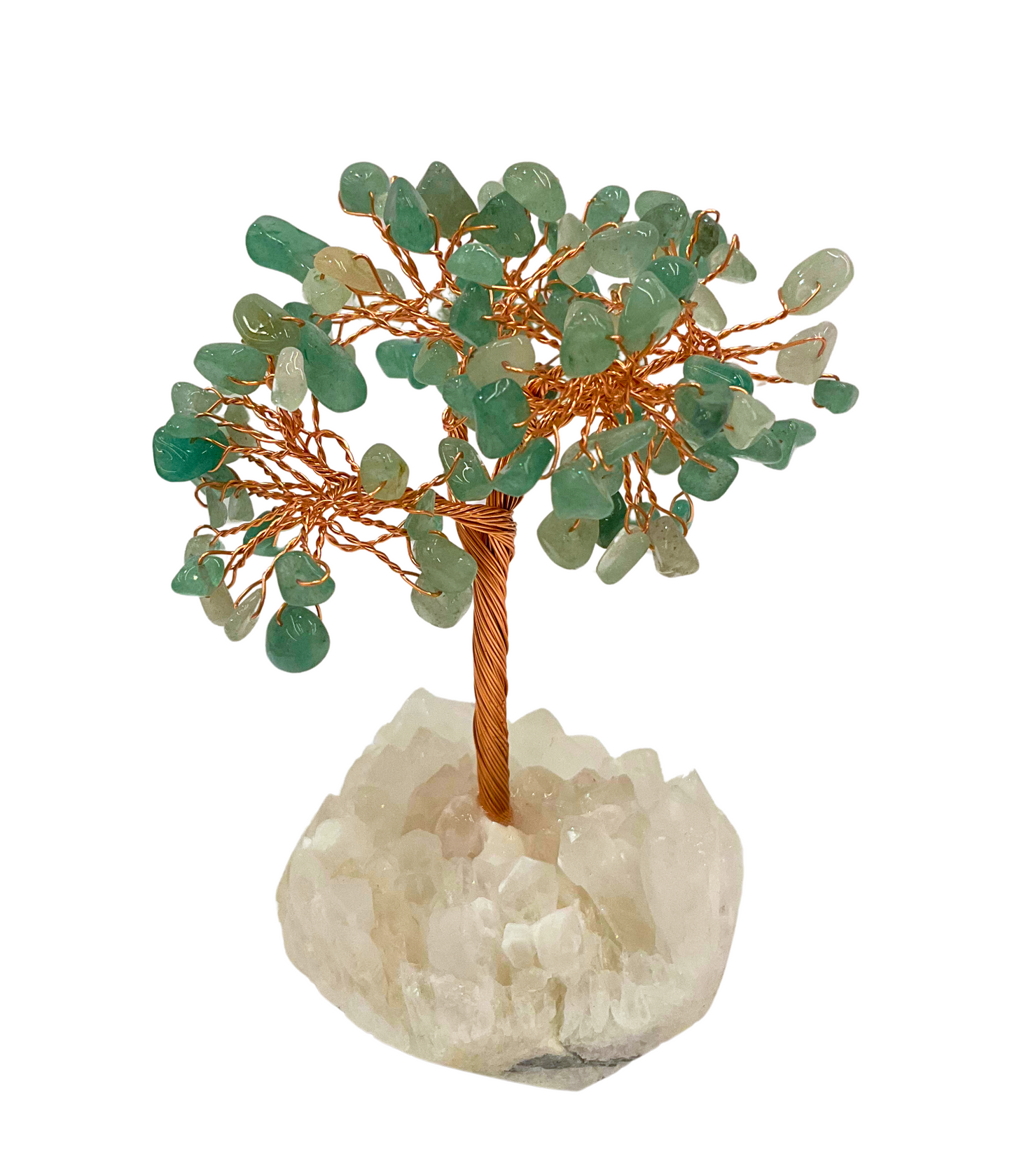 Aventurine Natural Gemstone Tree of Life with Quartz Base
