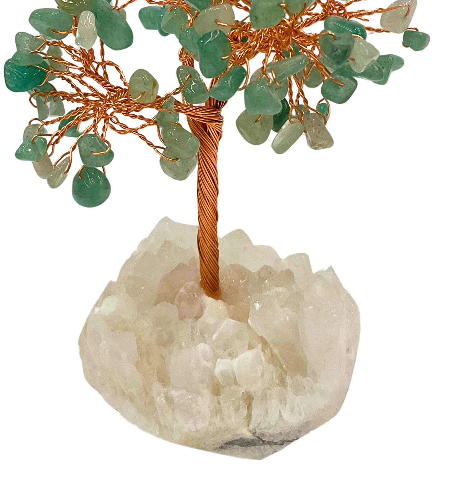 Aventurine Natural Gemstone Tree of Life with Quartz Base