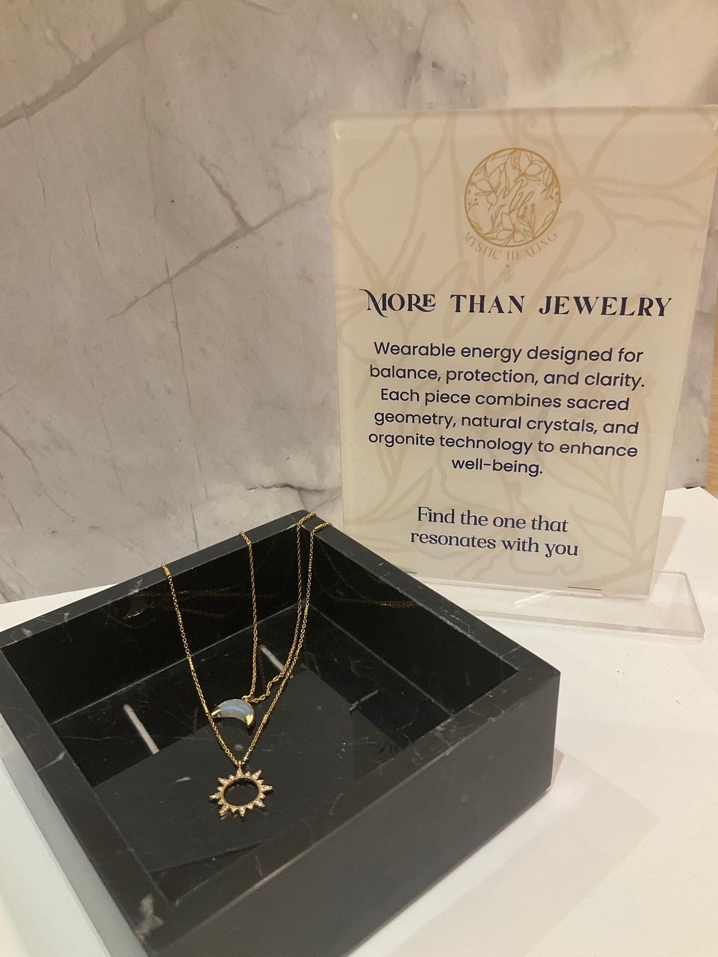 Live by the Sun, Love by the Moon Necklace Set - Moon Stone