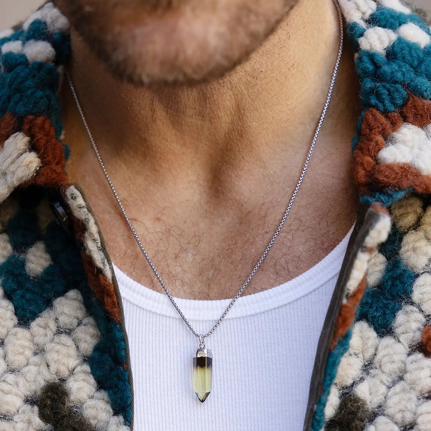 925 Sterling Silver Lemon Quartz Point Pendant Necklace (Limited Edition)
