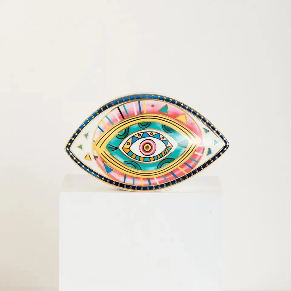 Multi Color Lucky Eye Ceramic Statue