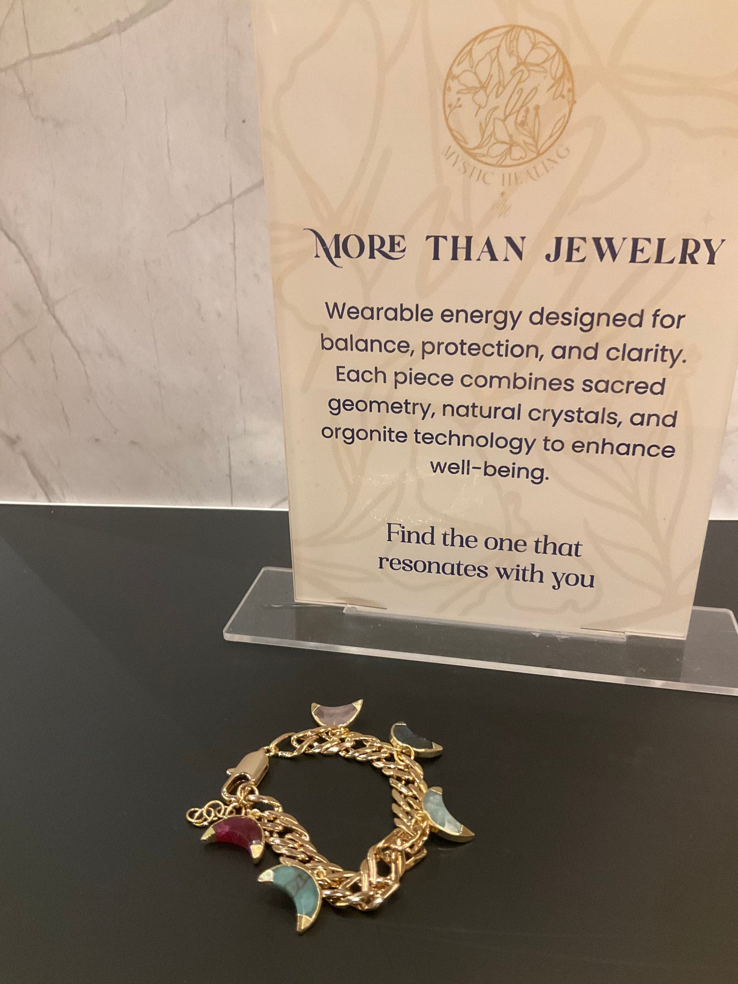 Moonbeam Gemstone Charm Bracelet