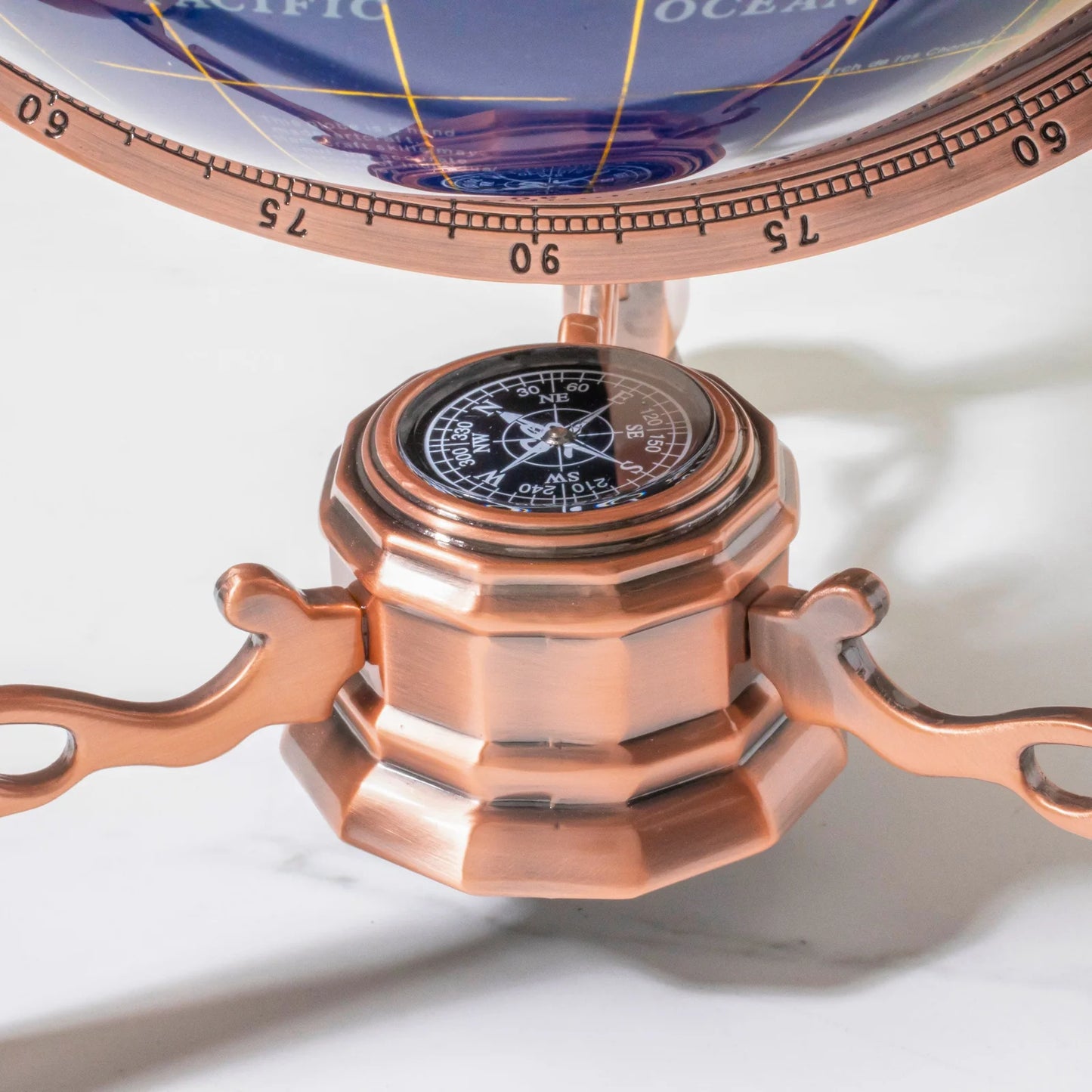 14” Lapis Gemstone Globe – 14” Decorative Globe with Lapis Lazuli and Semi-Precious Stones for Sophisticated Style and Global Connection
