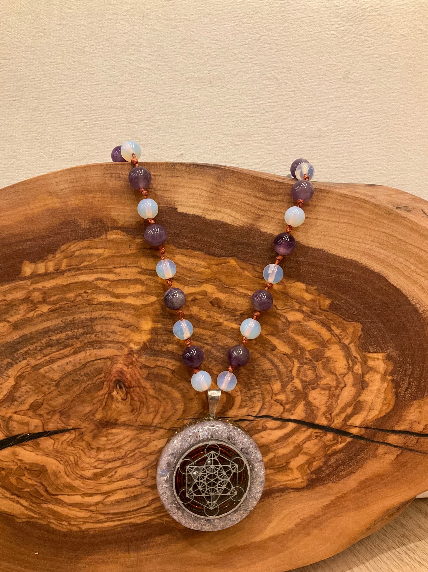 Medium Orgonite Mala "Metatron Cube"