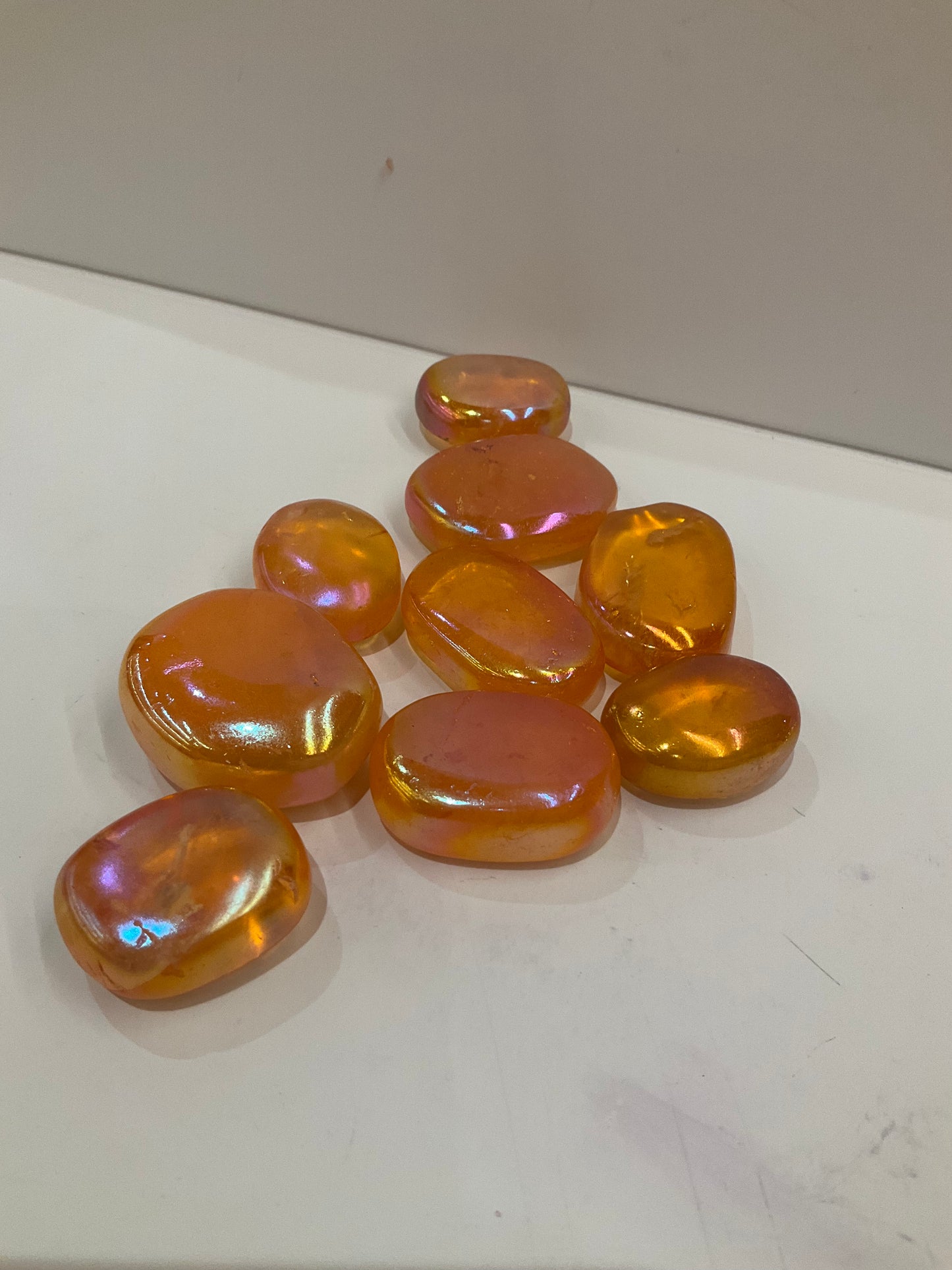 Orange Aura Titanium Pocket Crystal
