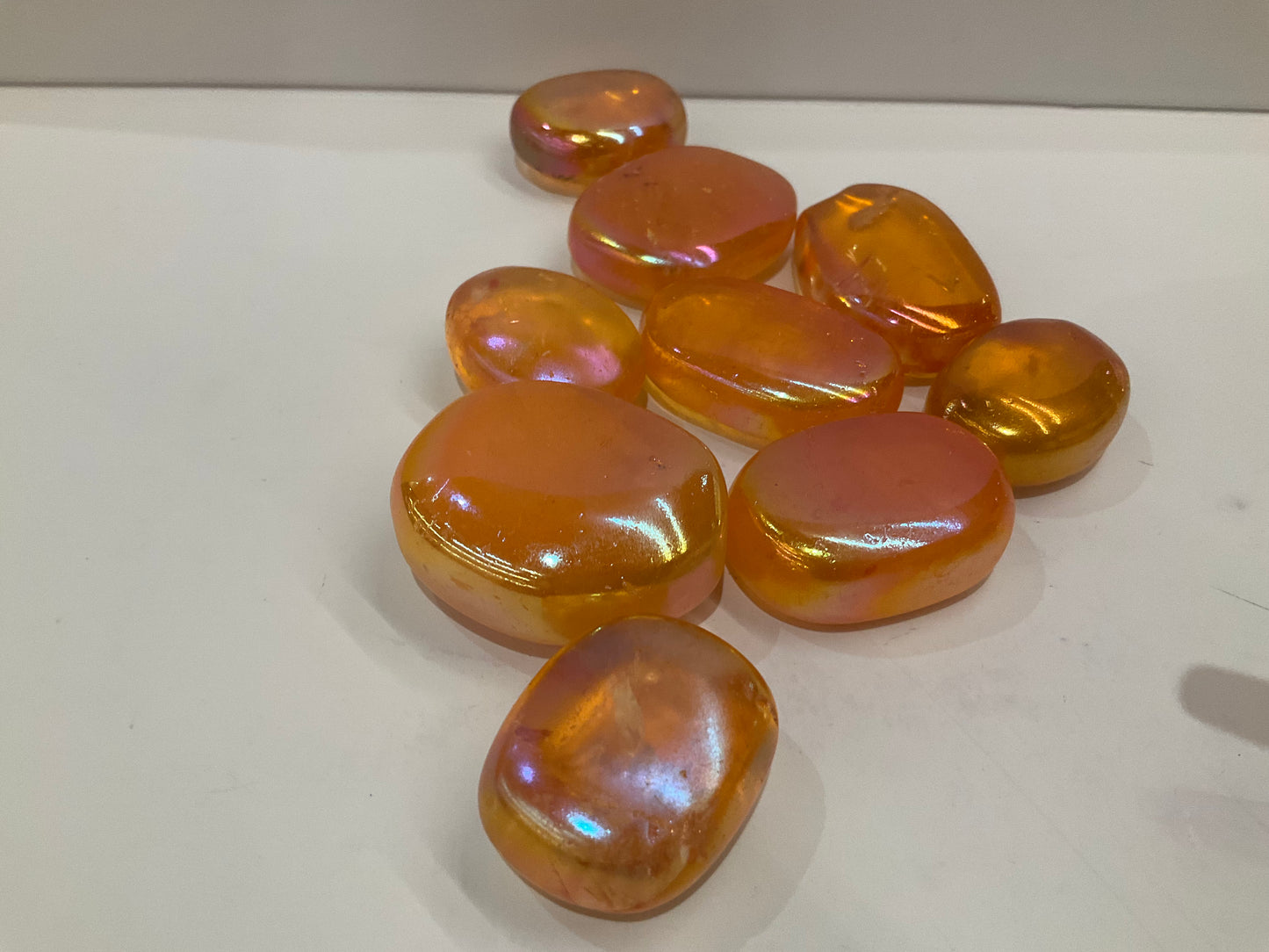 Orange Aura Titanium Pocket Crystal