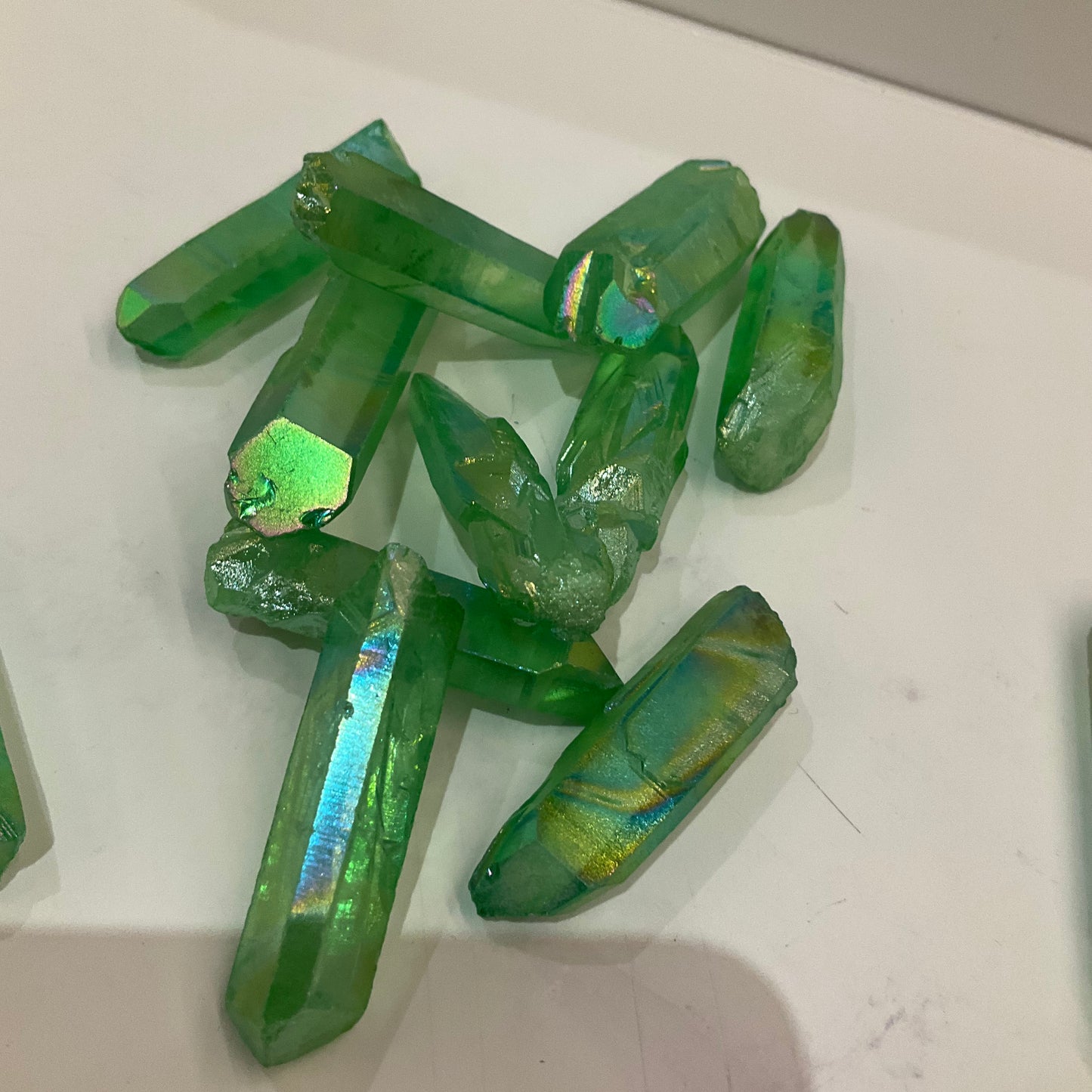 Green Aura titanium Crystal Point
