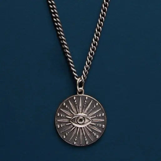 Eye-Sterling-Silver-Pendant–Men's-Protective-Talisman-Necklace