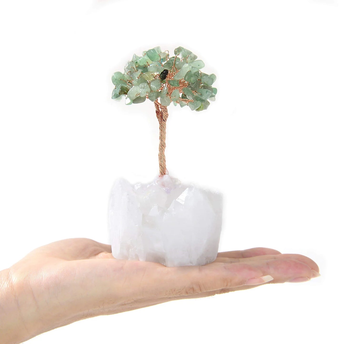 Aventurine Tree of Life – Natural Gemstone Tree with Quartz Base for Growth and Balance