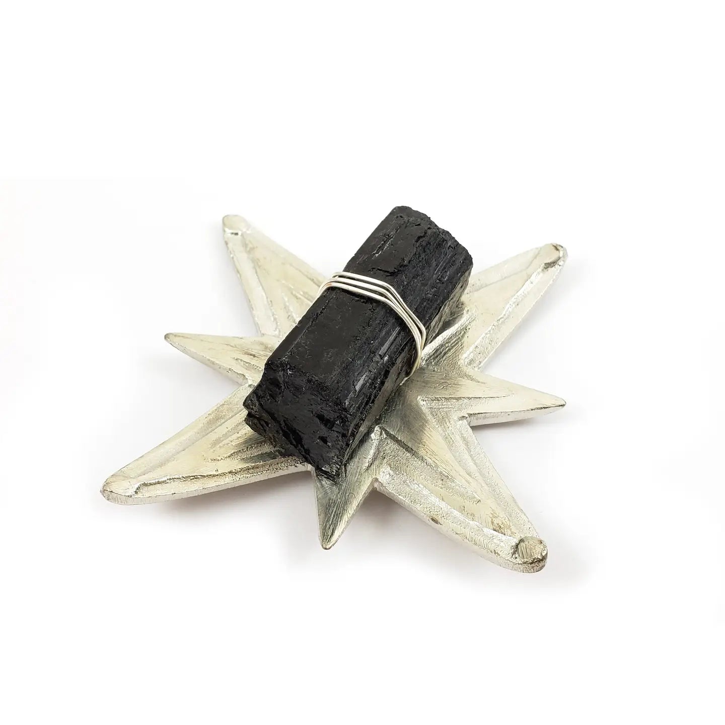Black Tourmaline Star Dish – Decorative Tray for Protection and Grounding Energy