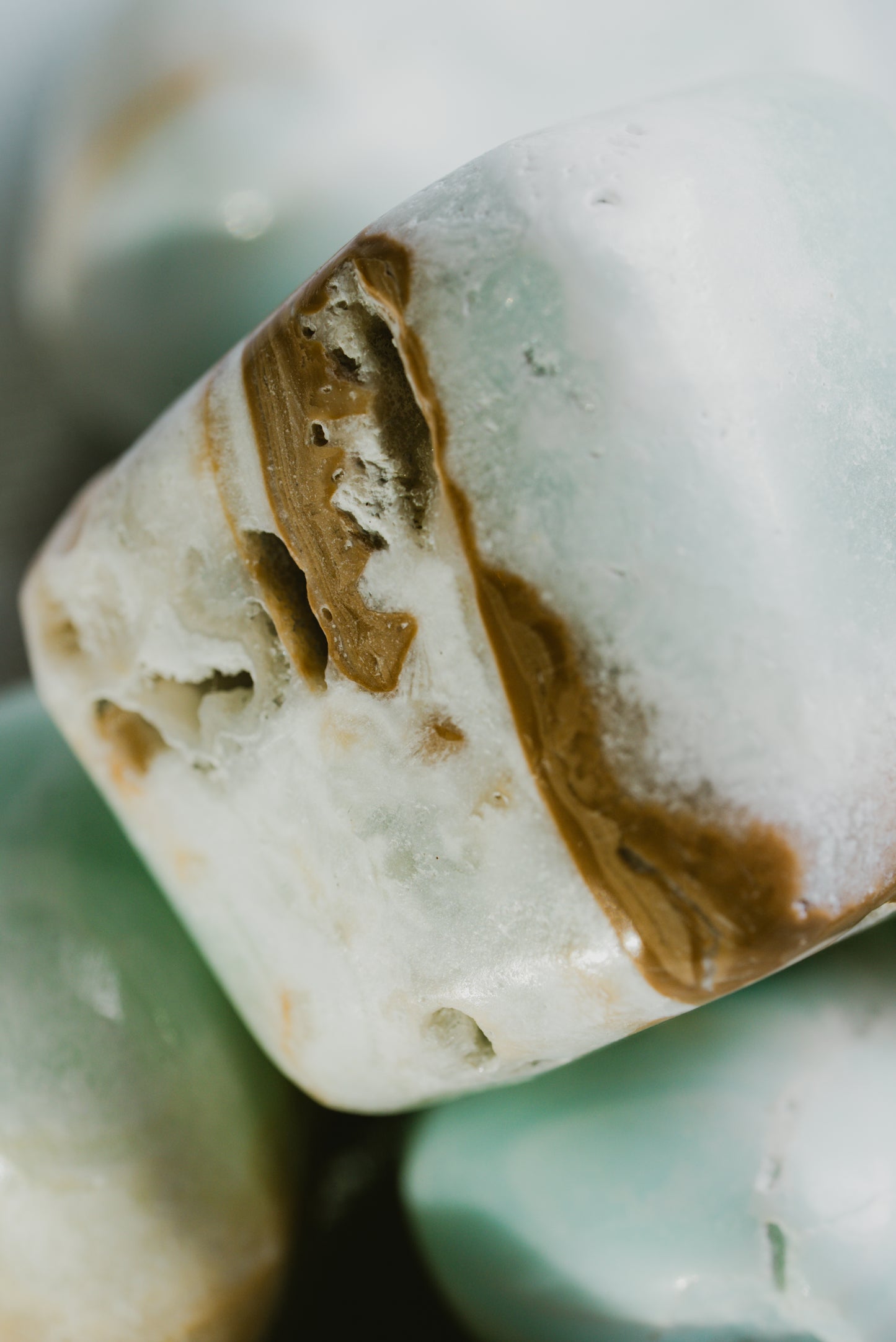 Blue Aragonite Pocket Crystal – Gentle Stone for Serenity, Clarity, and Emotional Harmony