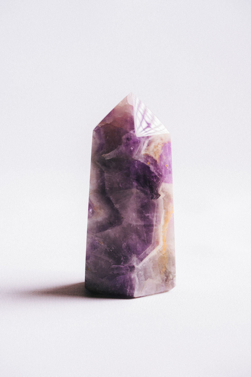 Chevron Amethyst Tower – Decorative Chevron Amethyst Tower for Clarity, Balance, and Natural Style