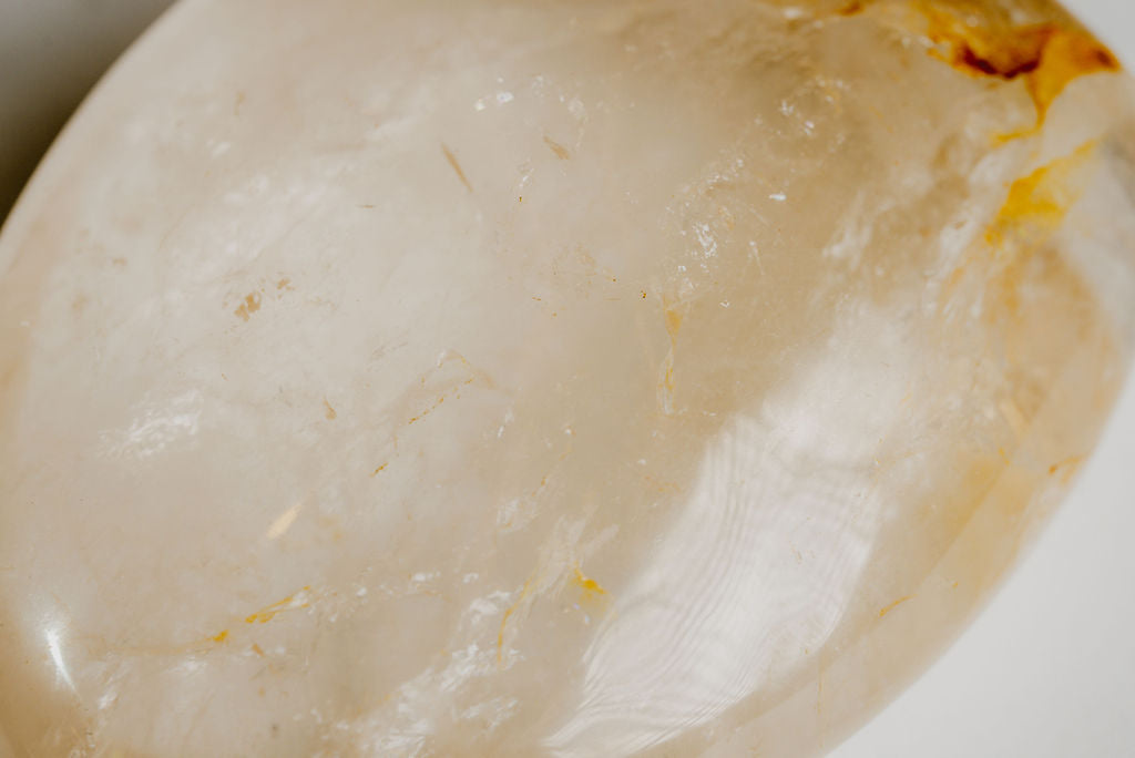 Clear Quartz with Hematite Phantom Free Form – Transparent Quartz with Grounding and Clarity Energy