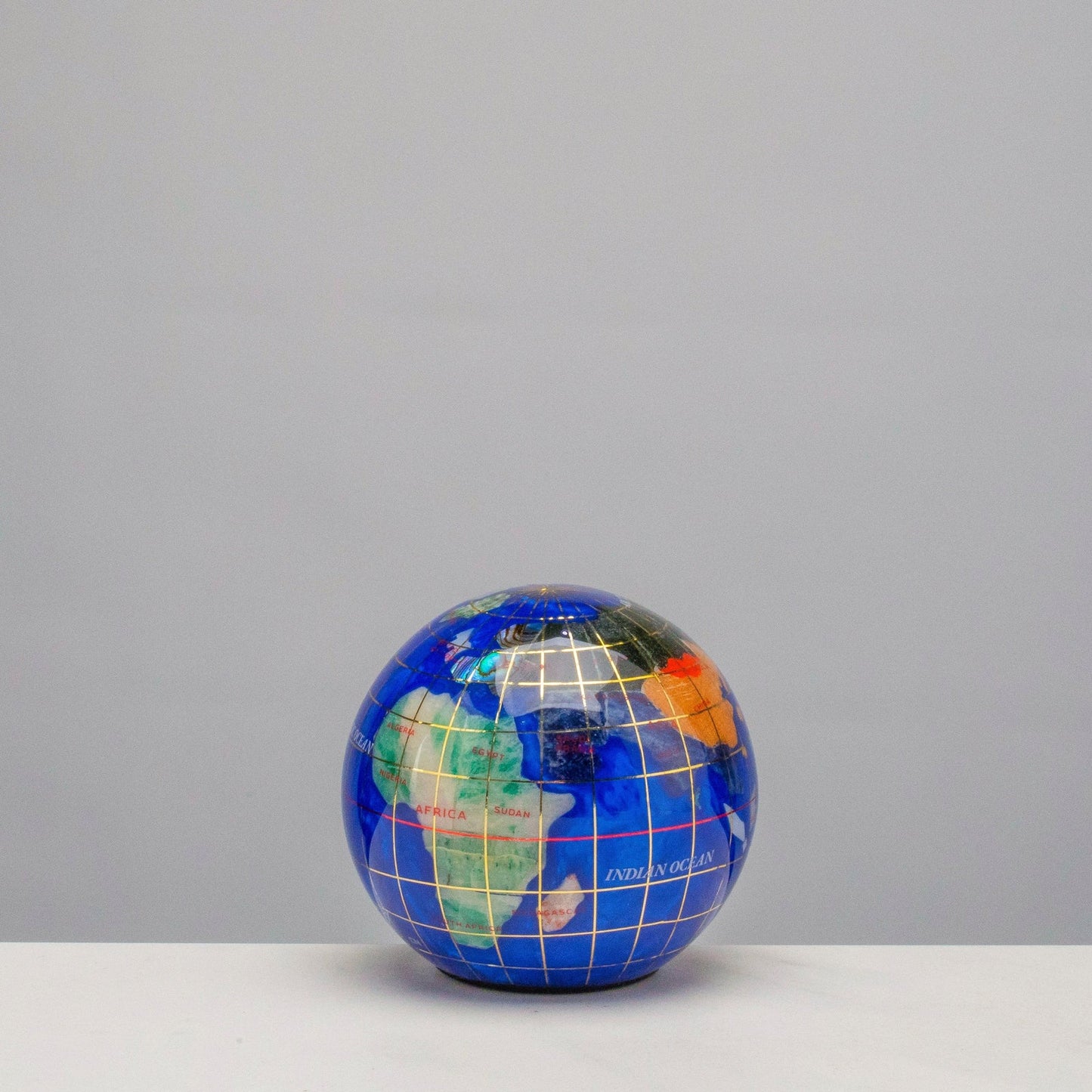 Crystal Globe 3” – Decorative Sphere with Caribbean Blue Opalite for a Sophisticated and Refreshing Touch