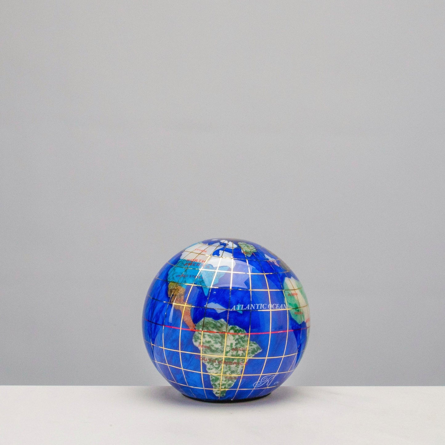 Crystal Globe 3” – Decorative Sphere with Caribbean Blue Opalite for a Sophisticated and Refreshing Touch