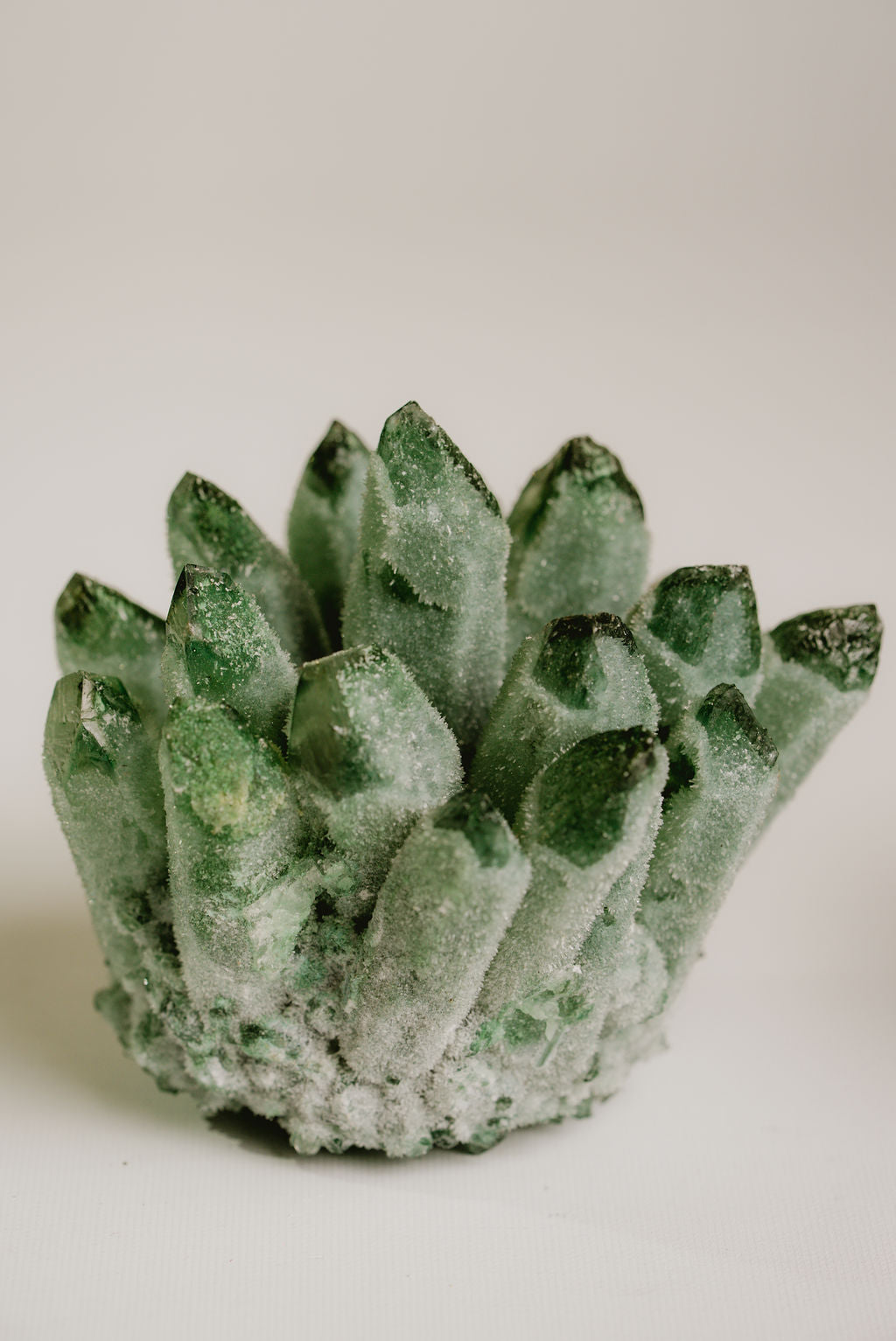 Green Phantom Quartz Cluster Medium – Growth, Clarity, and Natural Elegance