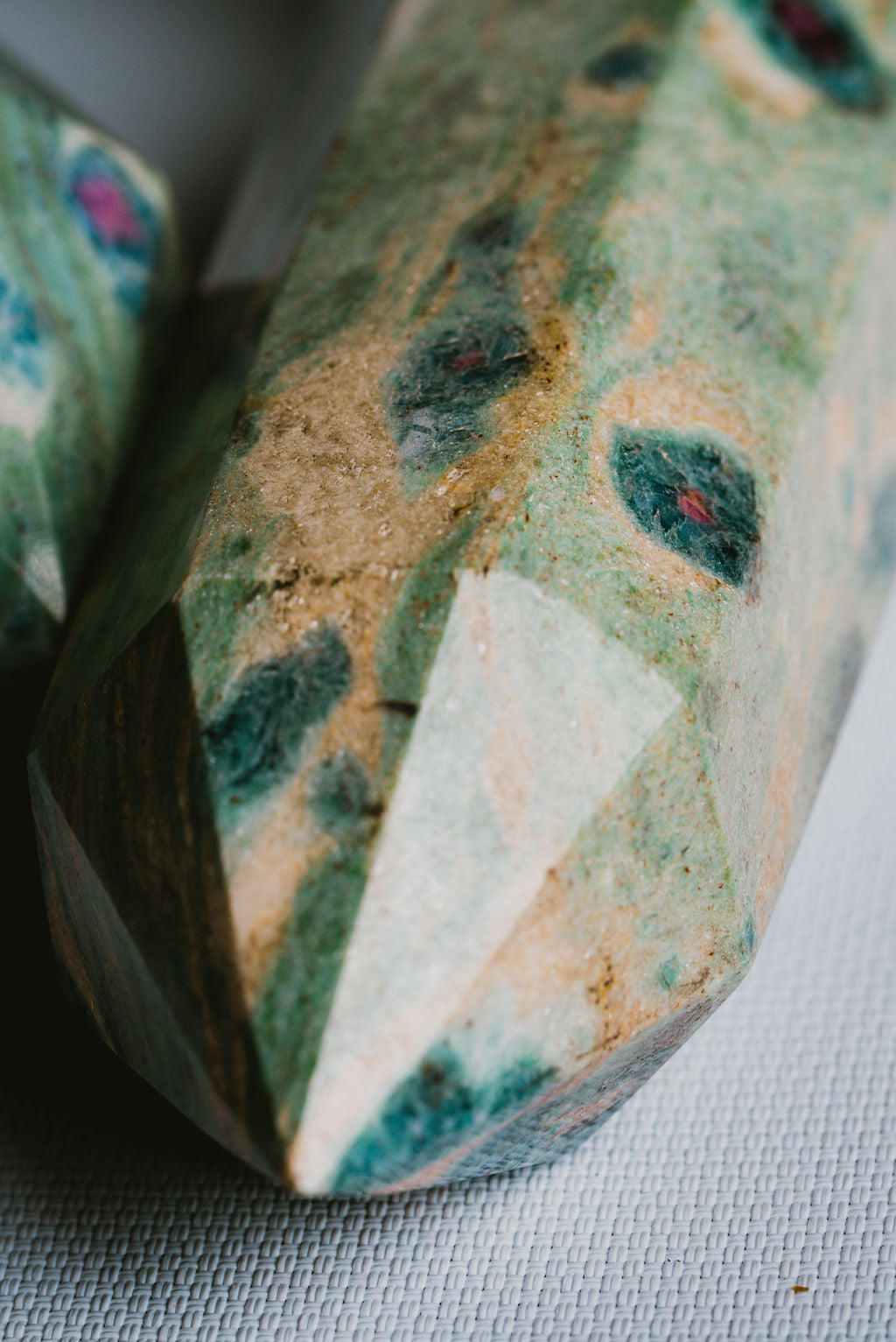 Green Ruby Fuchsite Tower – Decorative Green Ruby Fuchsite Tower for Strength, Harmony, and Emotional Balance
