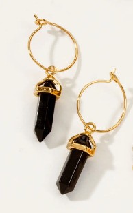 Onyx-Charm –-14K-Gold-Plated