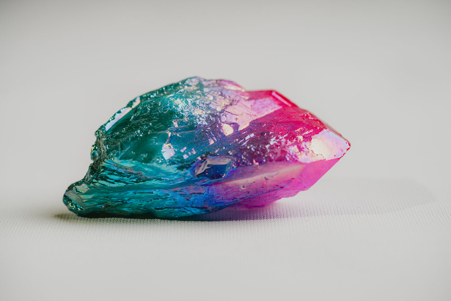 Pink and Blue Aura Quartz Raw – Emotional Balance and Calming Energy