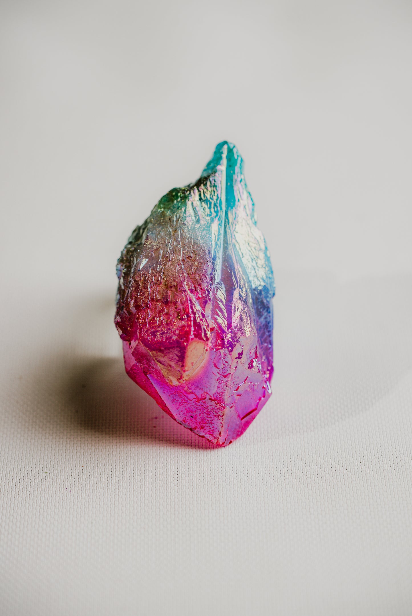 Pink and Blue Aura Quartz Raw – Emotional Balance and Calming Energy