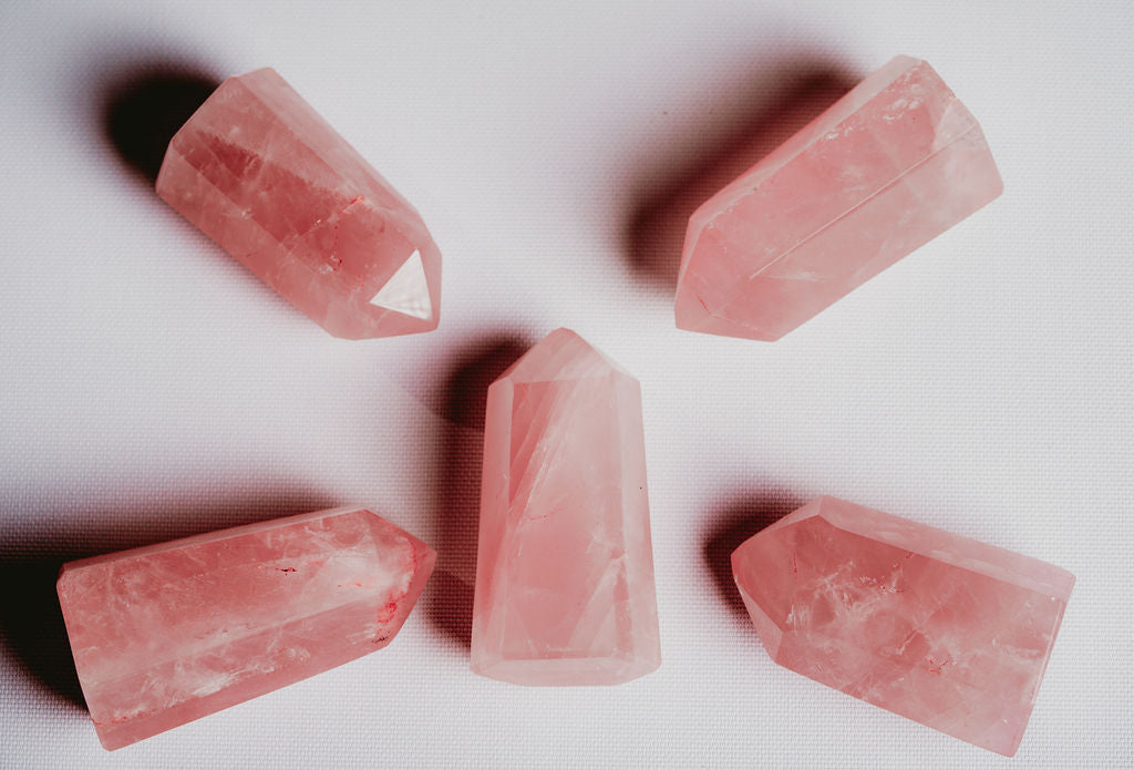 Rose Quartz Crystal Tower – Decorative Rose Quartz Tower for Love, Harmony, and Emotional Clarity