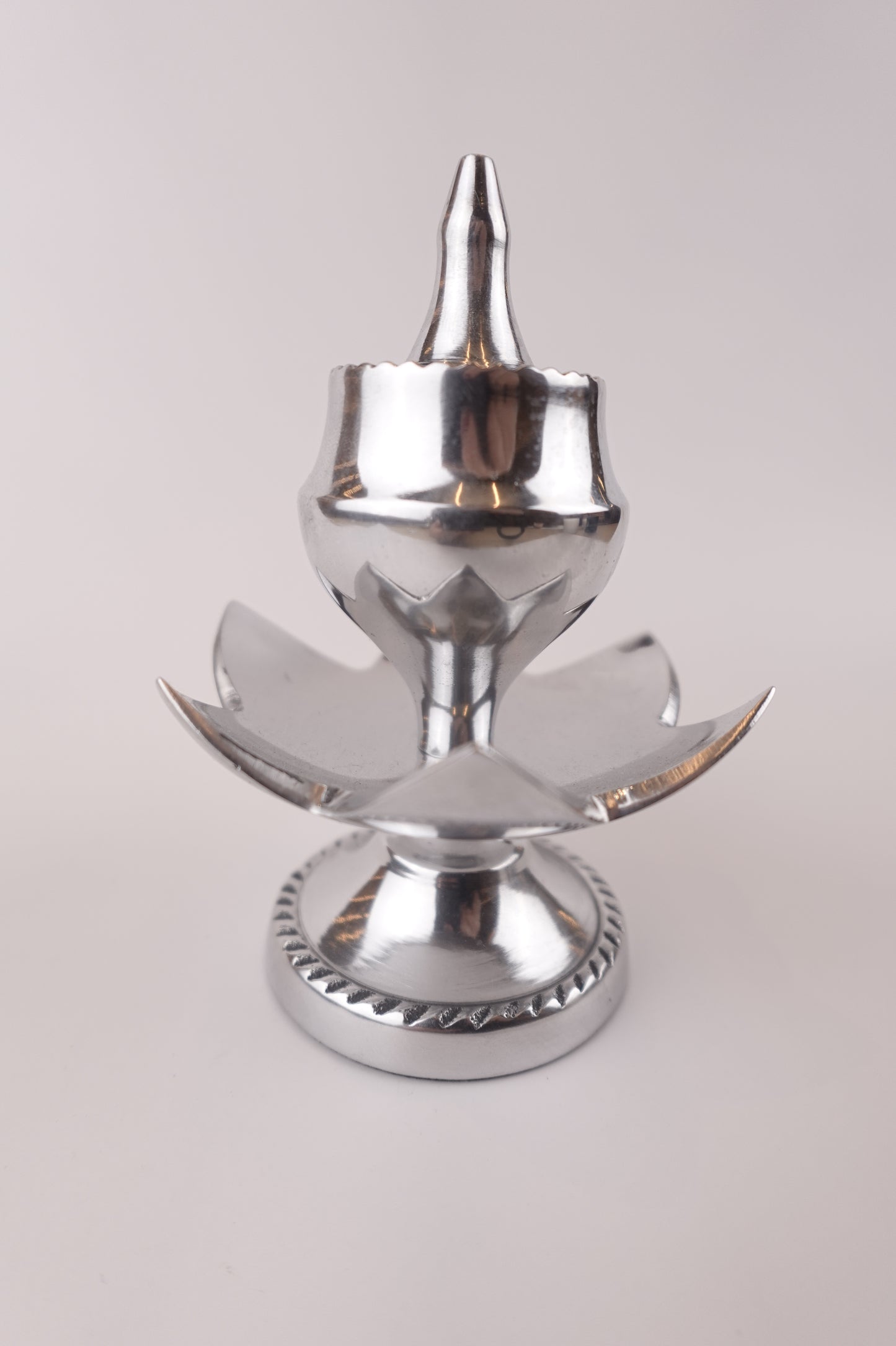 Silver Lotus Incense Holder – Handcrafted Elegance for Rituals, Meditation, and Well-Being