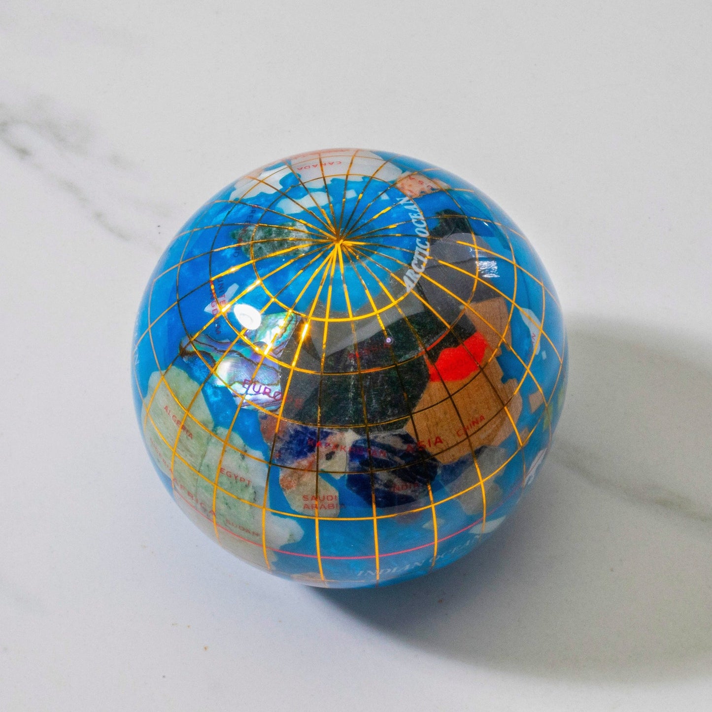 3” Ocean-Inspired Bahama Blue Gemstone Sphere
