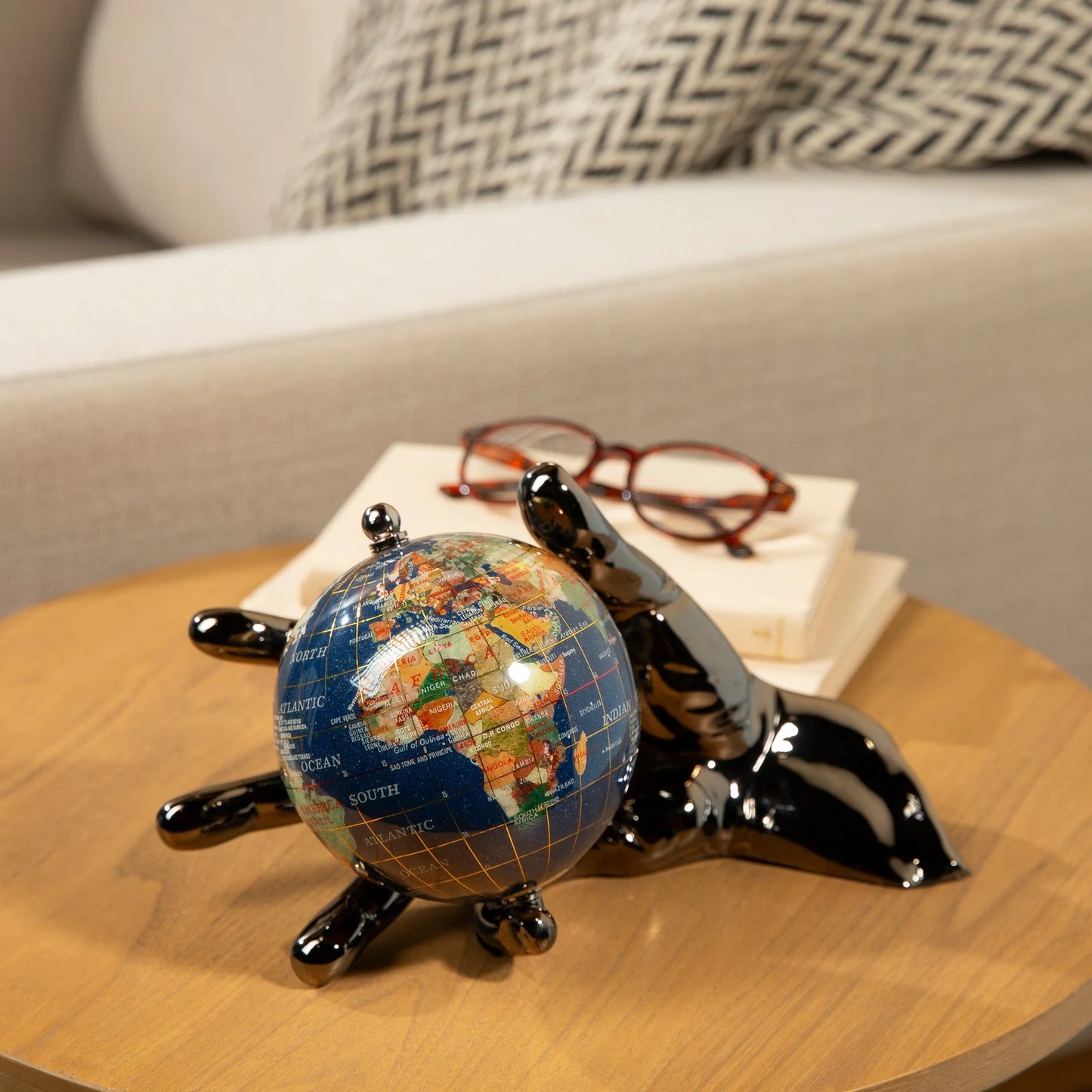 Gemstone Globe with Lapis Oceans