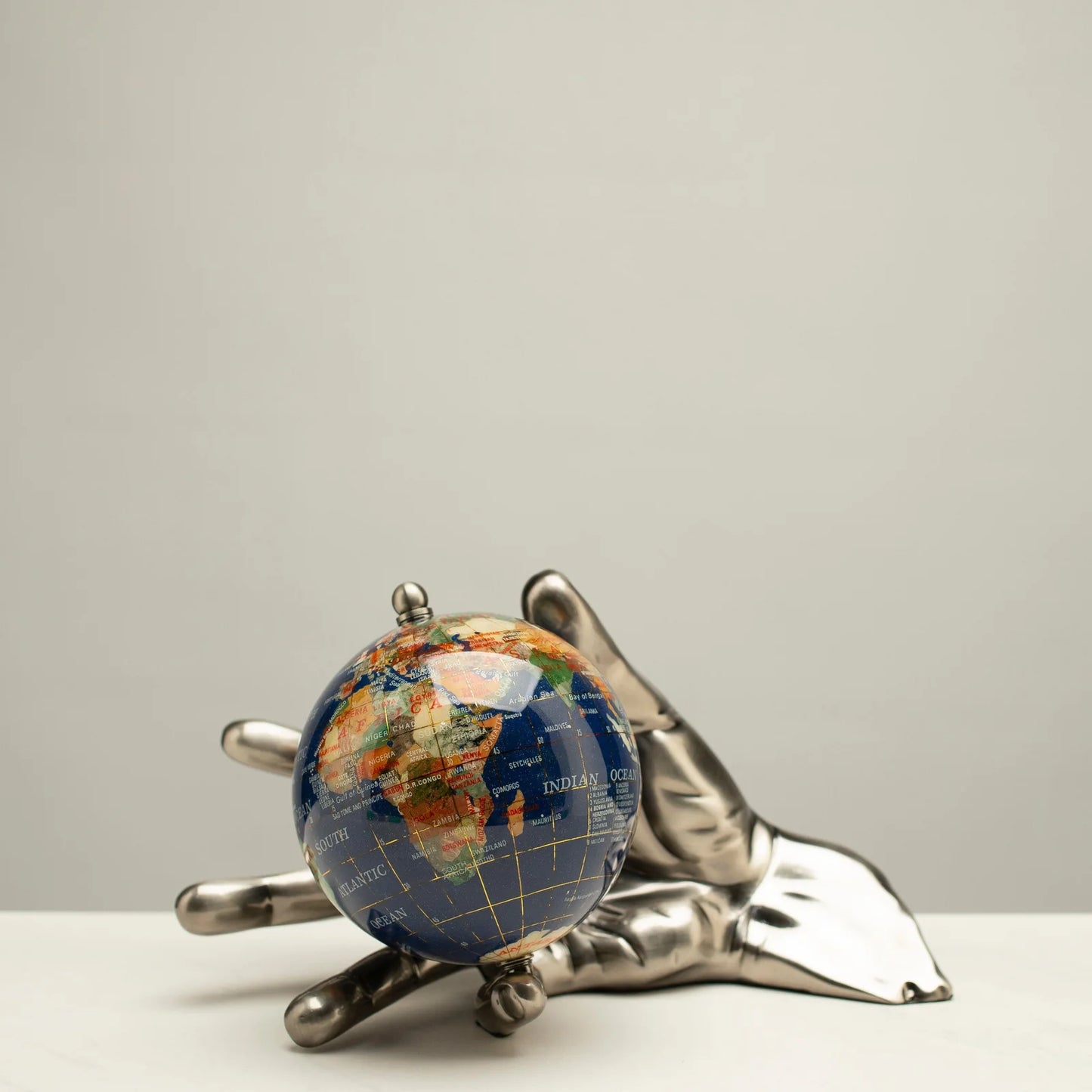Gemstone Globe with Lapis Oceans