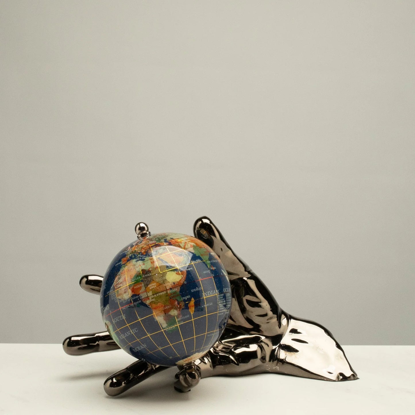 Gemstone Globe with Lapis Oceans