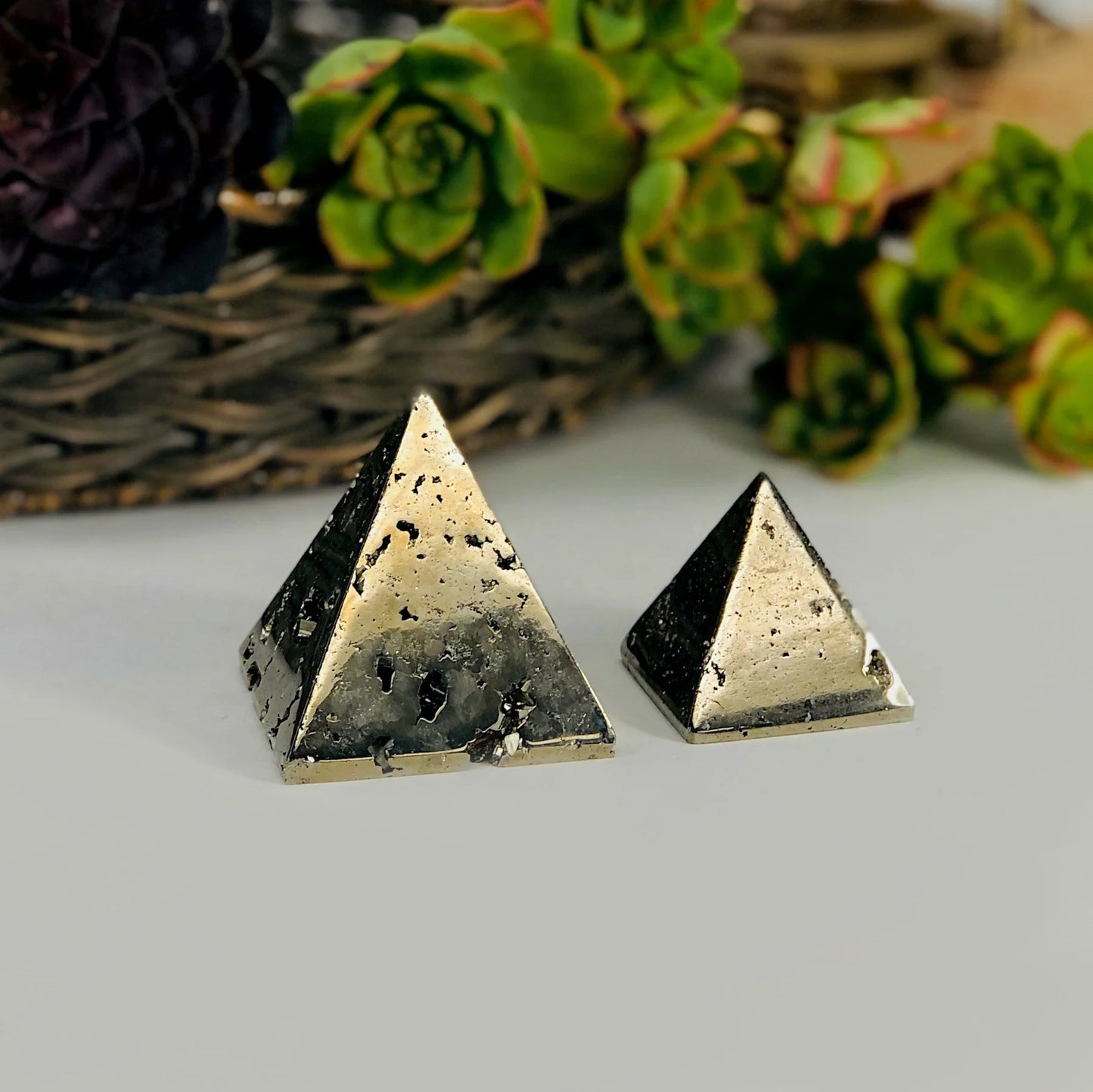Golden Shield – Pyrite Pyramid for Protection and Abundance