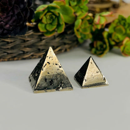 Golden Shield – Pyrite Pyramid for Protection and Abundance