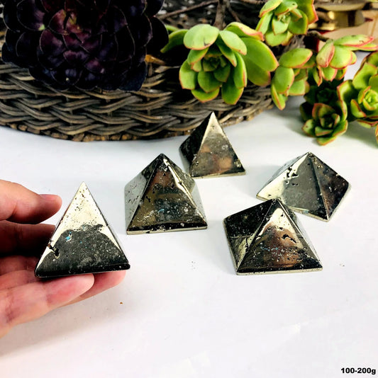 Golden Shield – Pyrite Pyramid for Protection and Abundance