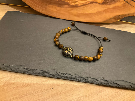 Mini Bracelet "Mer-Ka-Bah" Orgonite with Black Tourmaline and Tiger’s Eye