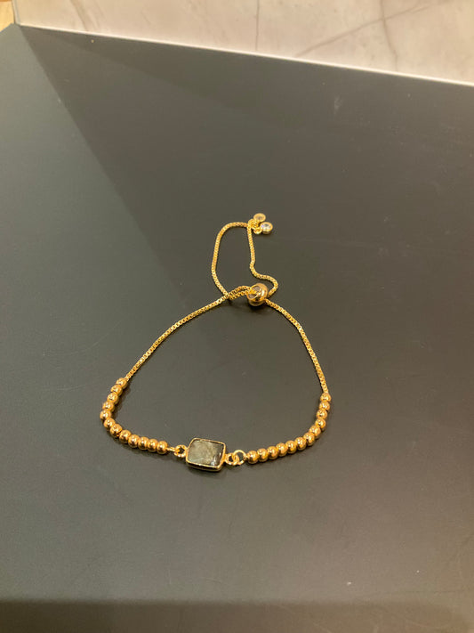 Linear Spectrum Adjustable Bracelet Labradorite