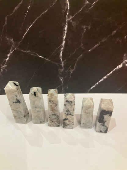 Rainbow Moonstone Tower Medium – Medium Rainbow Moonstone Tower for Calm and Emotional Clarity