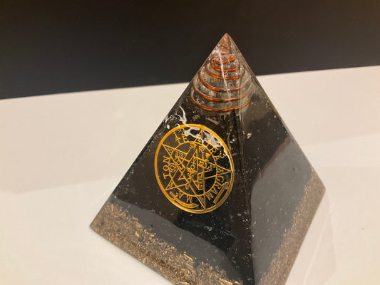 Tetragrammaton Pyramid with Black Tourmaline