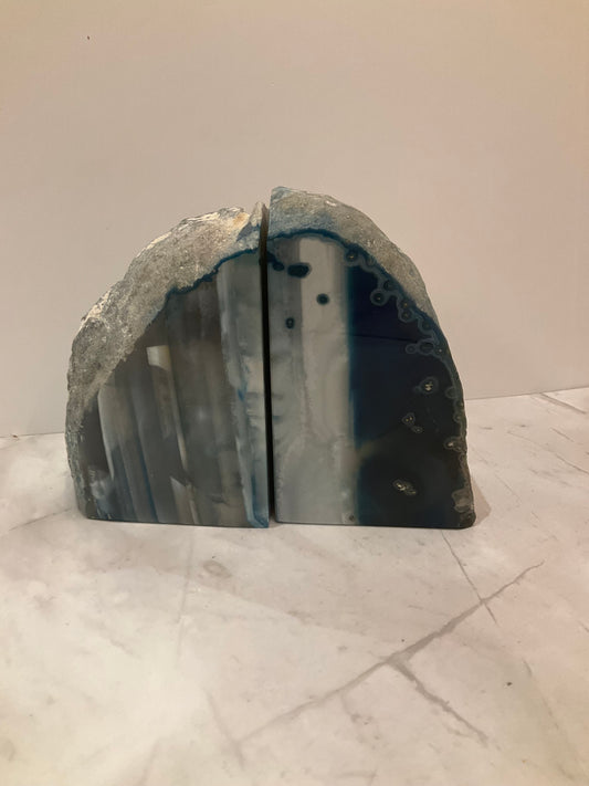Blue agate bookend Large