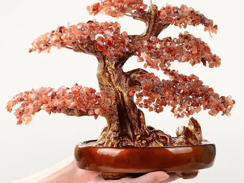 Carnelian quartz Bonsai Tree of Life