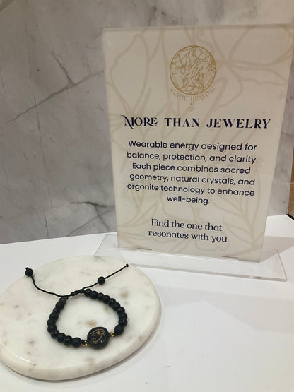 Mini Eye of Horus Bracelet with Obsidian – Protection and Energetic Grounding