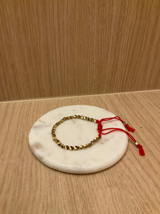 Copper Tibetan Bracelet - Red Thread