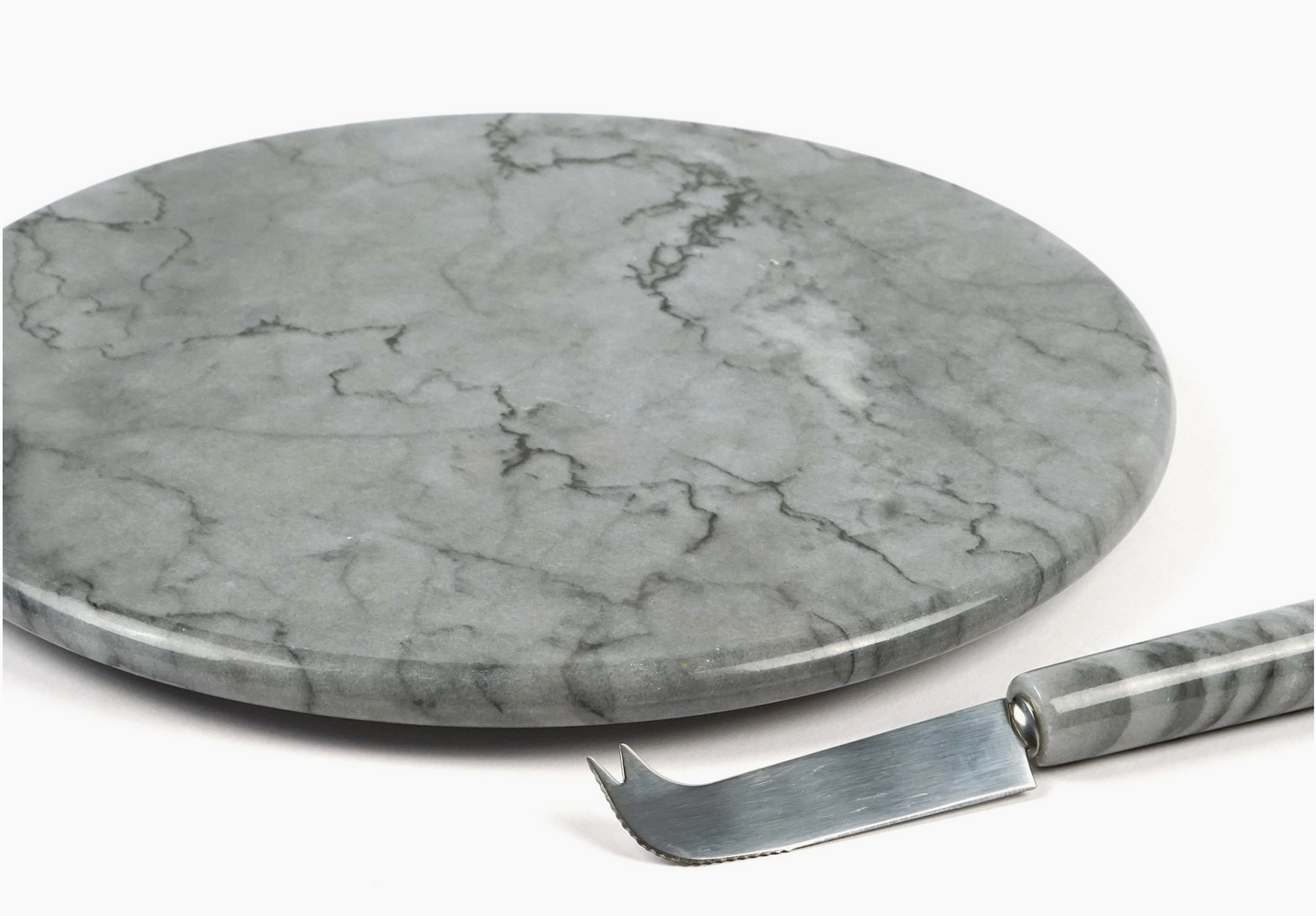 GREY MARBLE ROUND CHESSE CUTING BOARD