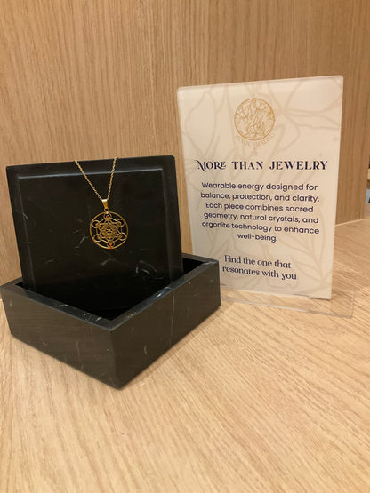 Metatron Seven Chakras Pendant – Energy Harmonization Jewelry with Orgonite