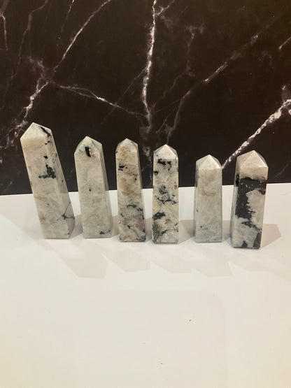 Rainbow Moonstone Tower Medium – Medium Rainbow Moonstone Tower for Calm and Emotional Clarity