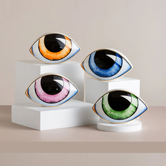 Lucky Eye Ceramic Statue with Magnetic Gift Box (Set of 3)