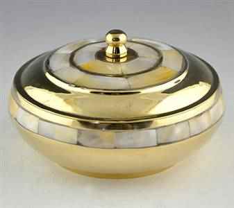 The Mother of Pearl Brass Bowl with Lid