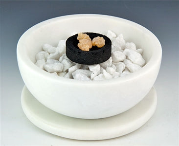 Opal White Marble Bowl and Coaster Set