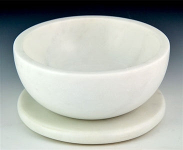 Opal White Marble Bowl and Coaster Set – Functional Elegance for Smudging, Incense, and Resins