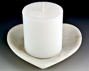 White Marble Heart-Shaped Bowl Burner