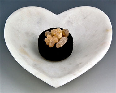 White Marble Heart-Shaped Bowl Burner